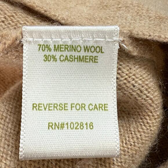 Garnet Hill Oversized Turtleneck Sweater Size M Merino Wool Cashmere QuietLuxury - Picture 6 of 16